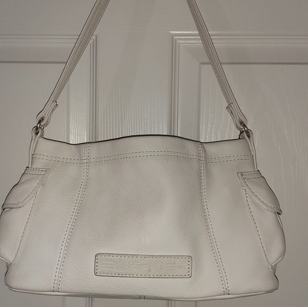 Fossil Cream Leather Shoulder Bag